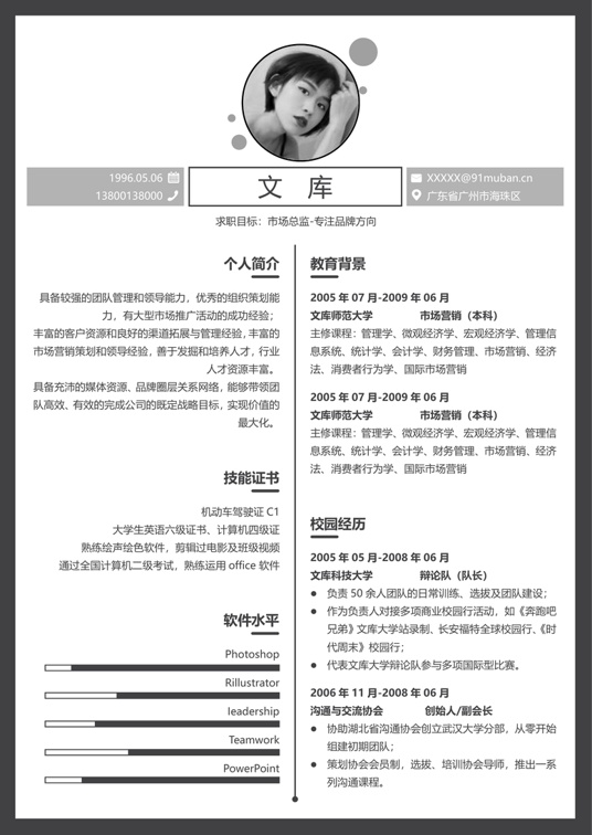 优质双页简历 (2)多页简历word模板